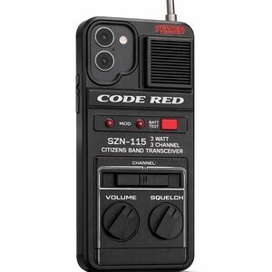 Stranger Things Code Red Black Phone Case - Retro Transceiver Design